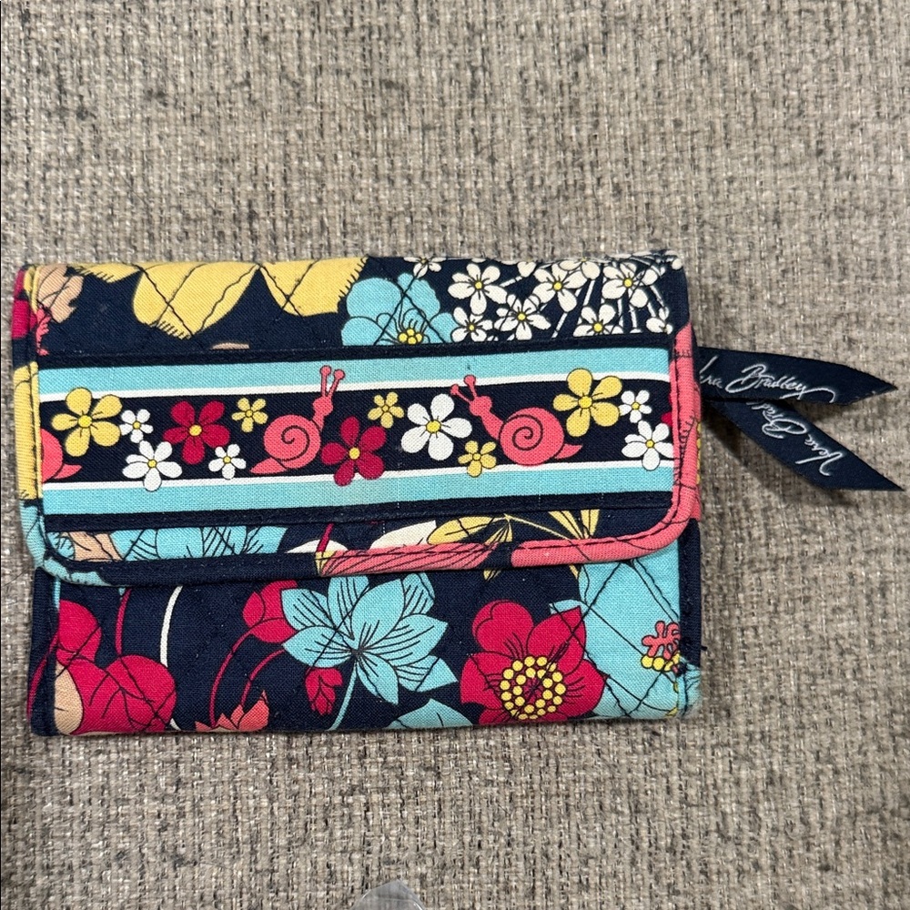 Vera Bradley Multicolor Floral and Snail Wallet